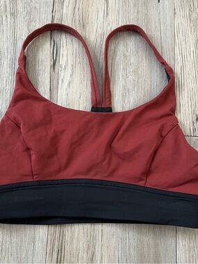 lululemon athletica Rust Red & Black Strappy Sports Bra